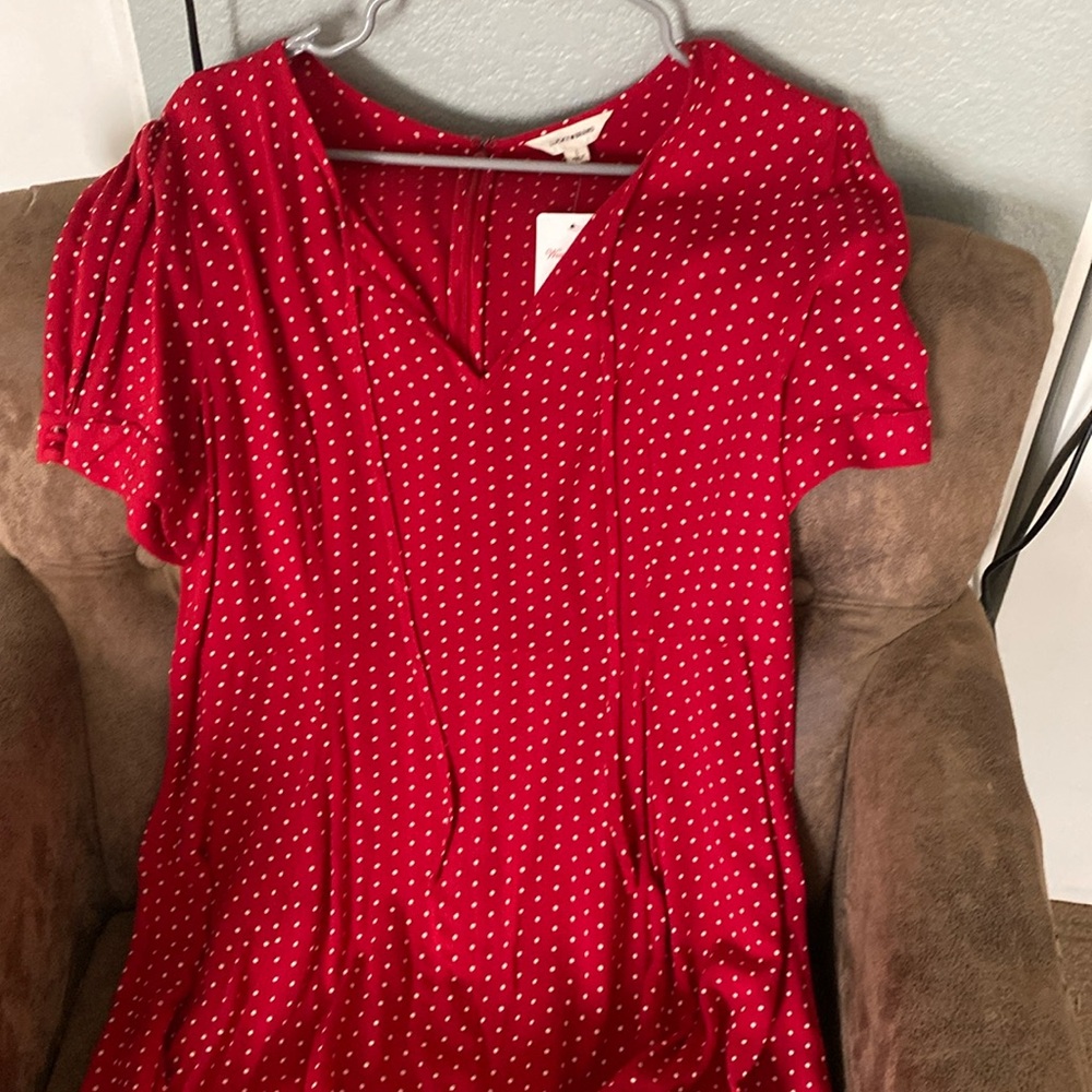 Lucky brand red polka dot dress